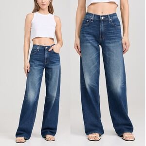 NWT Mother Superior The Spinner Zip Sneak Wide Leg Jeans Paint The Town 33